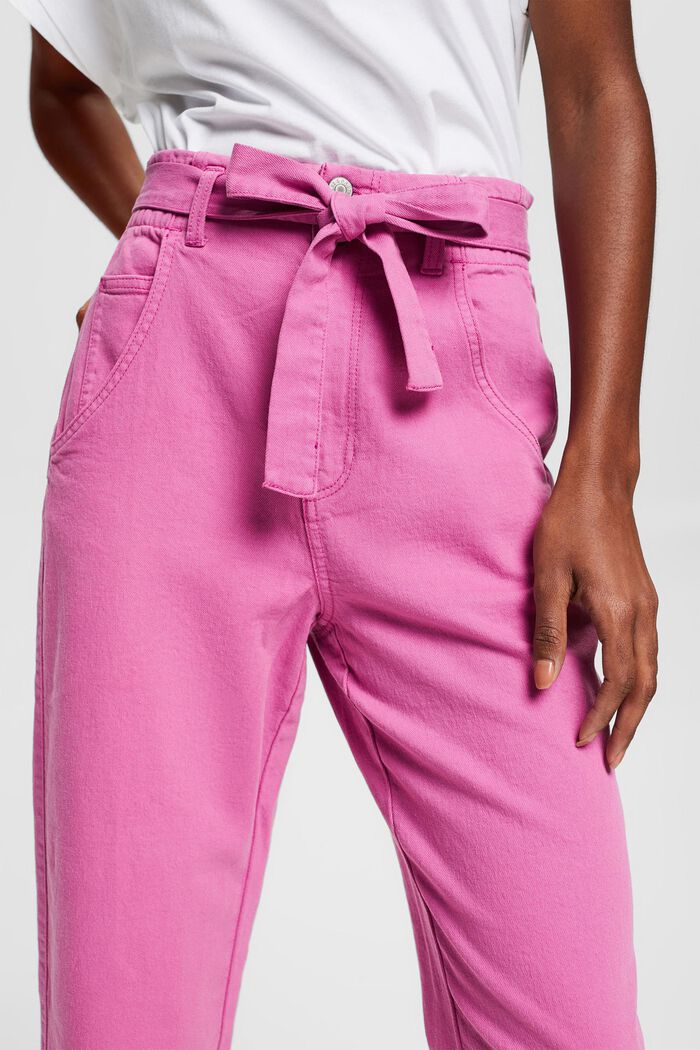 Containing hemp: trousers with a tie-around belt, PINK FUCHSIA, detail image number 2