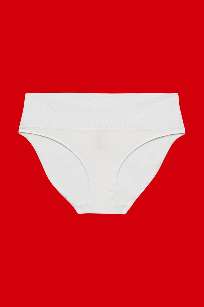 Mid-waist briefs with lace waistband, OFF WHITE, detail image number 3