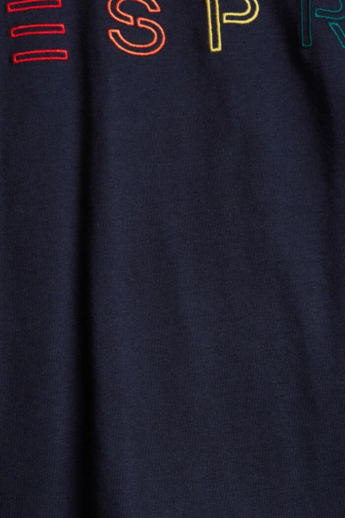 Jersey top with embroidery, NAVY, detail image number 4