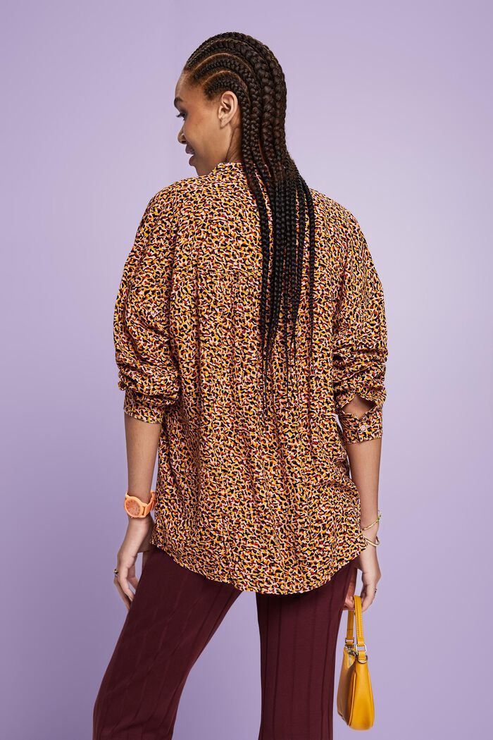 Patterned blouse, LENZING™ ECOVERO™, NEW BLACK, detail image number 2