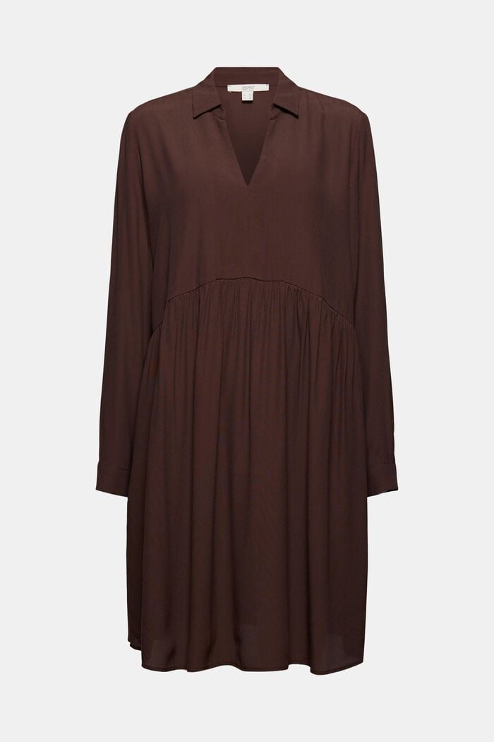 Shirt dress with LENZING™ ECOVERO™, RUST BROWN, overview