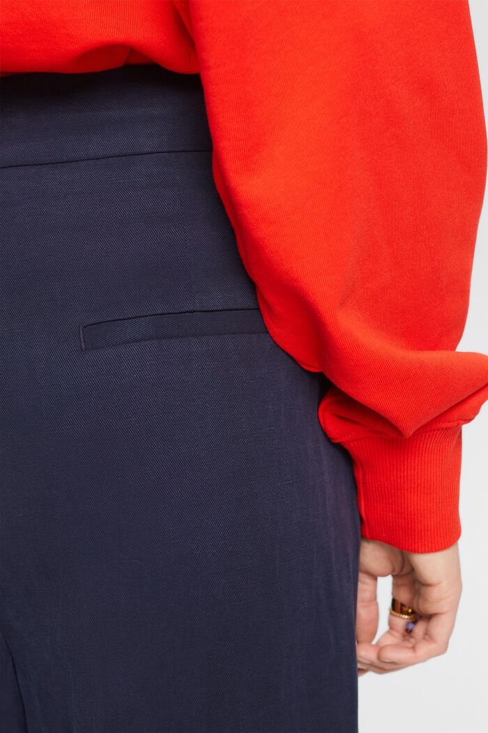 High-Rise Wide-Leg Culotte Pants, NAVY, detail image number 3