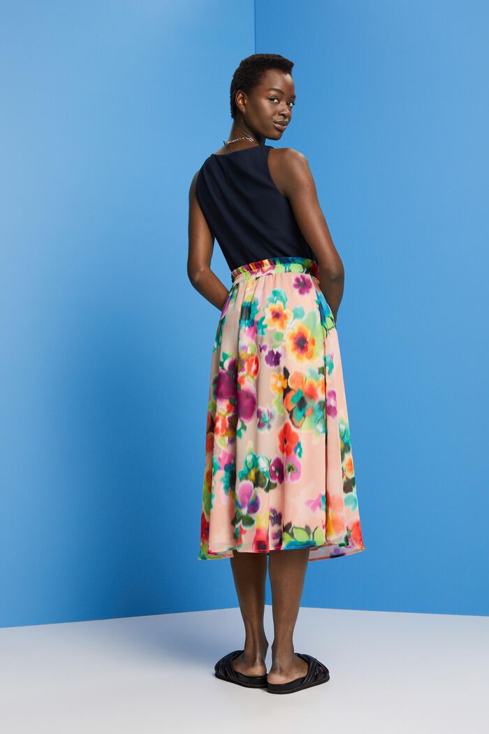 Midi skirt with a colourful print, CORAL, detail image number 3