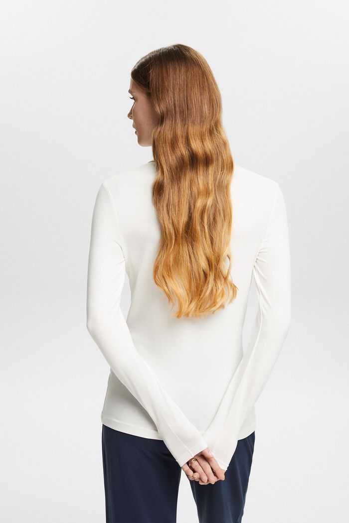 Roll Neck Long Sleeve Top, OFF WHITE, detail image number 2