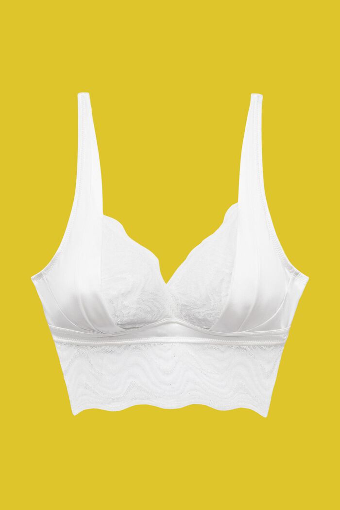 ESPRIT - Wireless bra with wide lace trim at our online shop