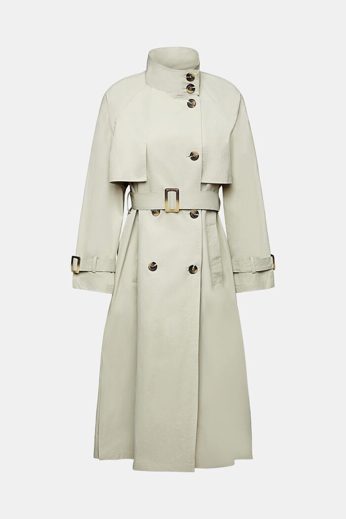 Trench coat with belt, DUSTY GREEN, detail image number 6