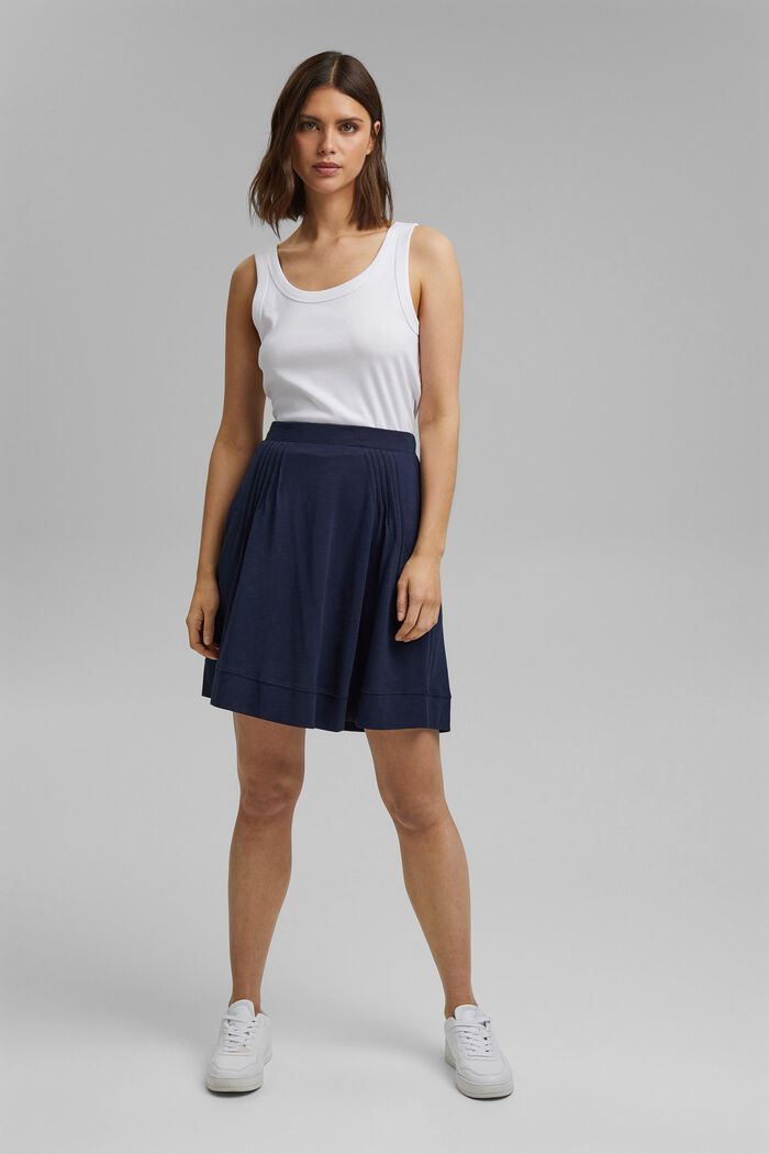 A-line jersey skirt made of organic cotton/TENCEL™, NAVY, detail image number 1