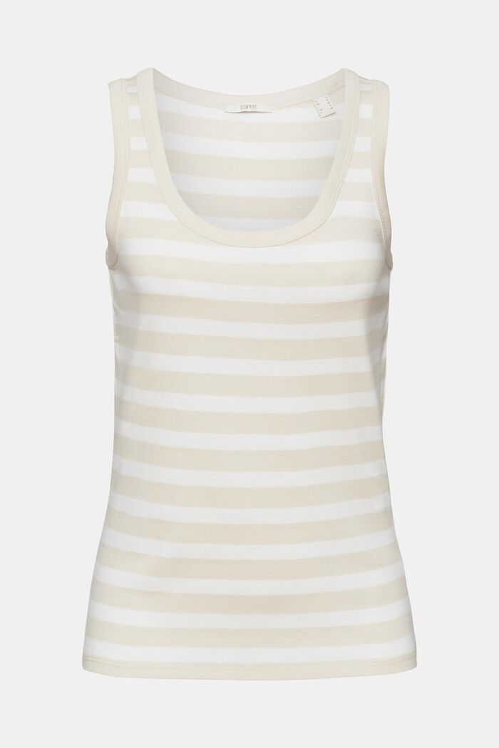 Striped Cotton Tank Top, LIGHT TAUPE, detail image number 7