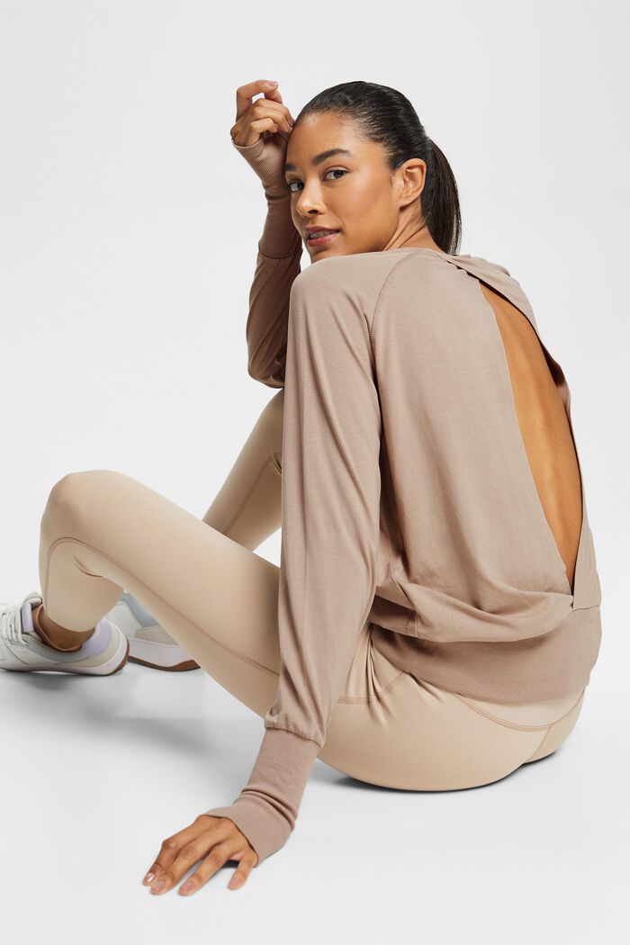 Long sleeve top with thumb holes, BEIGE, detail image number 6