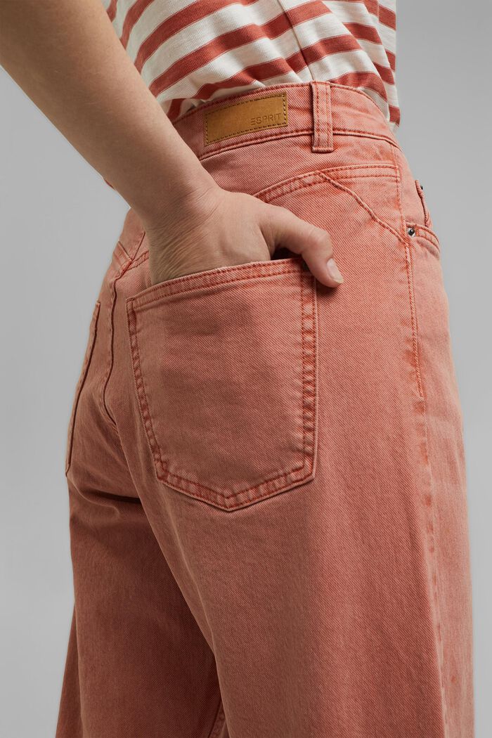Relaxed 7/8-length trousers in a garment-washed look, organic cotton, BLUSH, detail image number 5