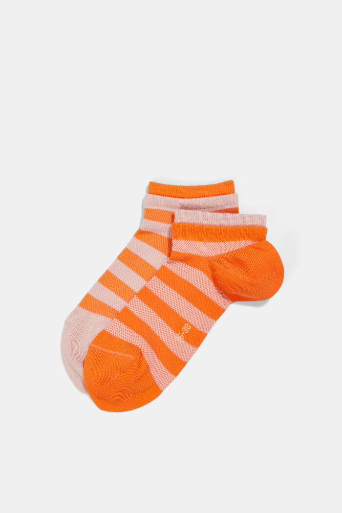 Two pack of trainer socks made of cotton mesh, ORANGE, detail image number 0