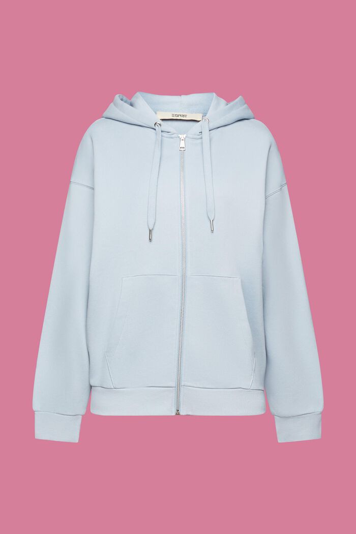 Oversized zipper hoodie, LIGHT BLUE LAVENDER, detail image number 5