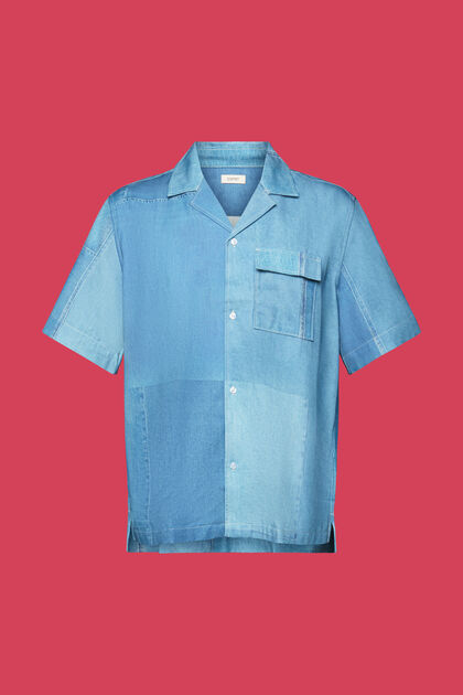 Denim Not Denim print shirt, BLUE MEDIUM WASHED, overview