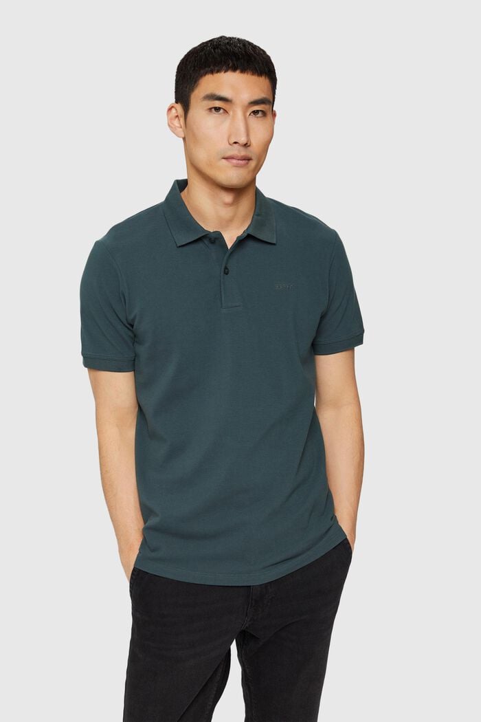 Polo shirt, TEAL BLUE, detail image number 0