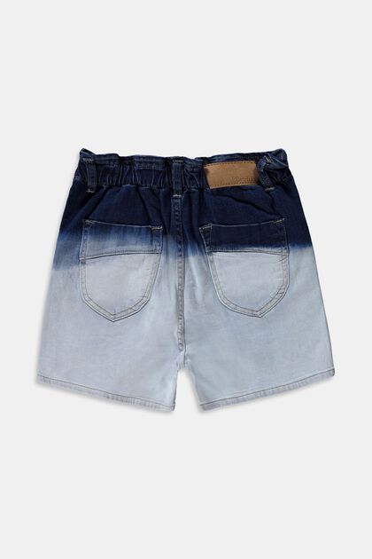 Two-tone denim shorts