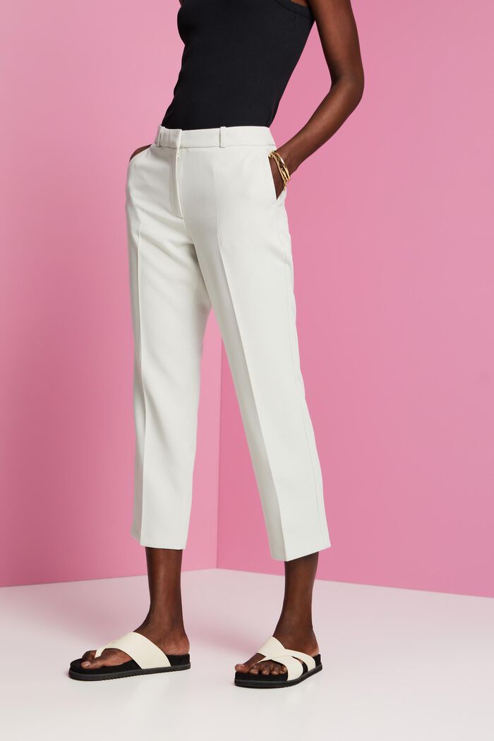 Cropped business trousers, PASTEL GREY, detail image number 0