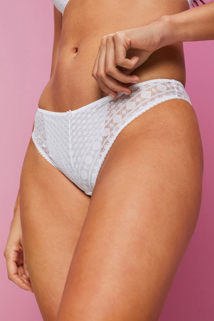 Cheeky Lace Briefs, WHITE, detail image number 2