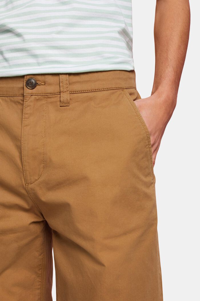 Sustainable cotton chino style shorts, CAMEL, detail image number 2