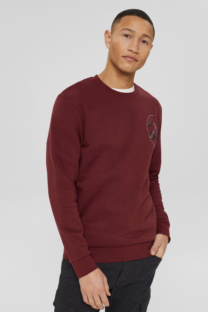 Sweatshirt with a print, organic cotton blend
