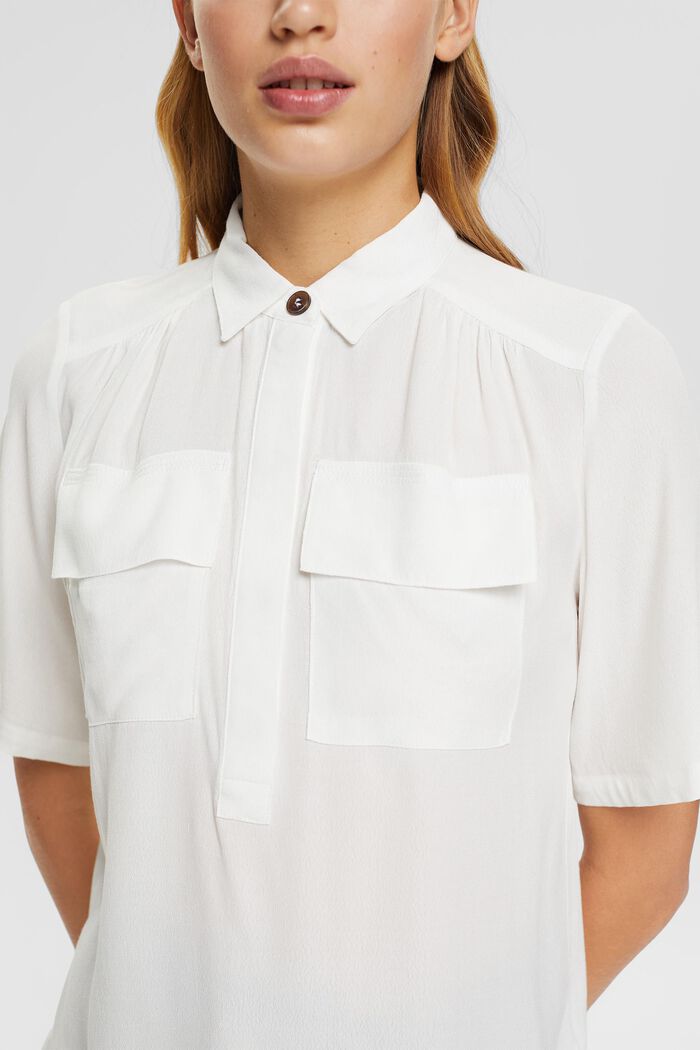 Crêpe blouse, OFF WHITE, detail image number 2