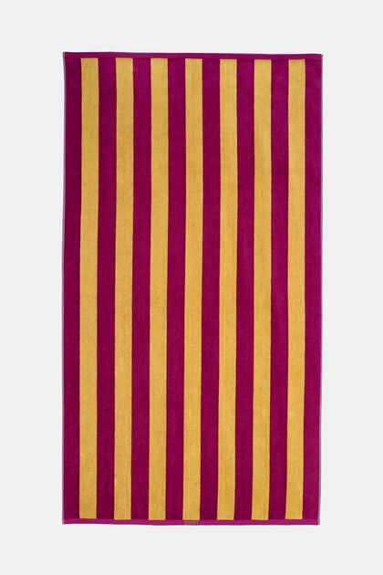 Beach towel in double faced striped design