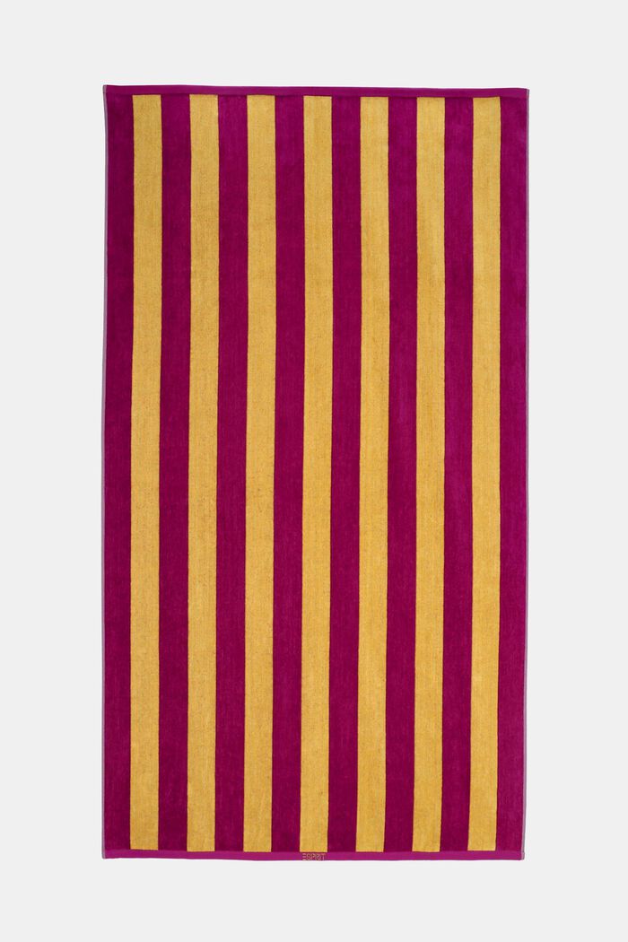 Beach towel in double faced striped design, CRANBERRY, detail image number 0