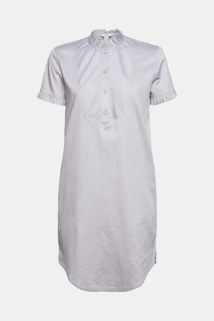 Nightshirt with frill details, LIGHT BLUE LAVENDER, overview