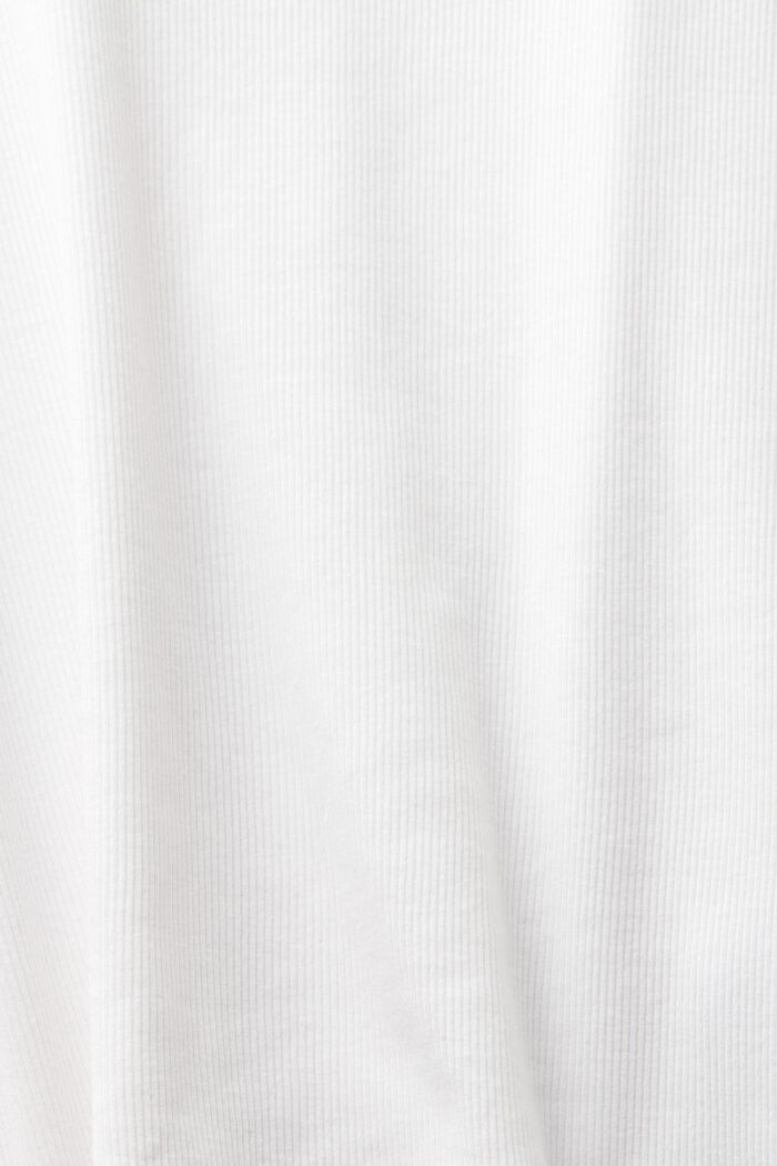 Ribbed V-Neck T-Shirt, OFF WHITE, detail image number 5