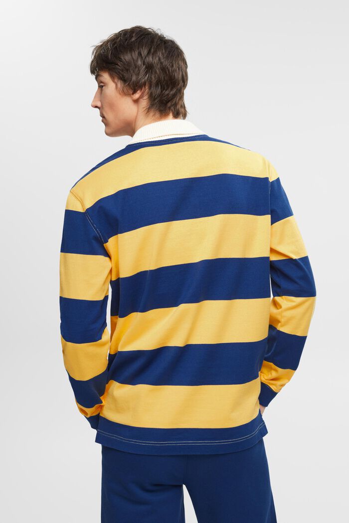 Striped rugby polo, YELLOW, detail image number 4