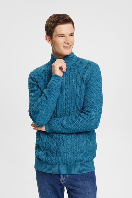 Half zip cable knit jumper