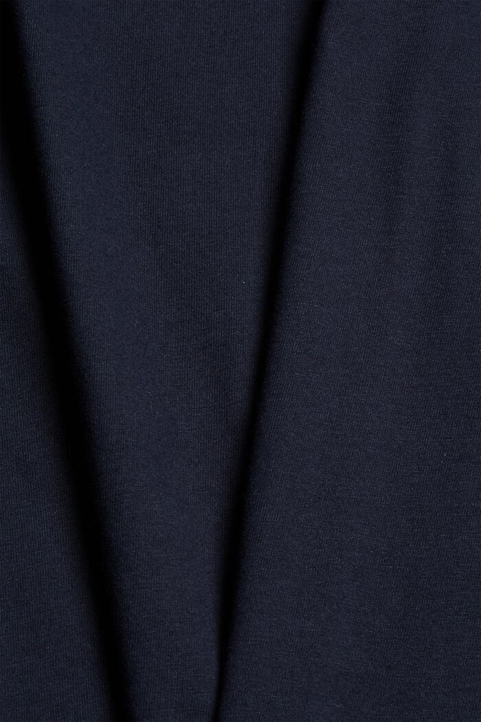 Velvety pyjama top, 100% organic cotton, NAVY, detail image number 4