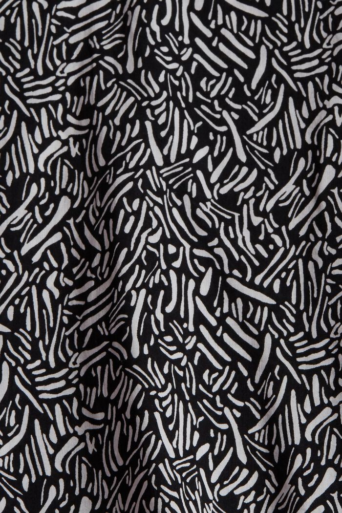 Patterned blouse with a cup-shaped neckline, BLACK, detail image number 3