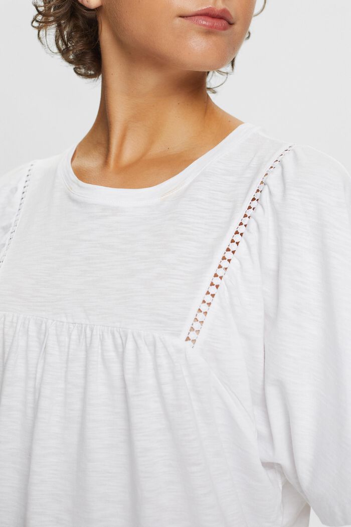 ESPRIT - Flared t-shirt, 100% cotton at our online shop
