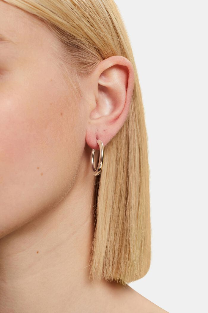 Small hoop earrings, stainless steel, ROSEGOLD, detail image number 2