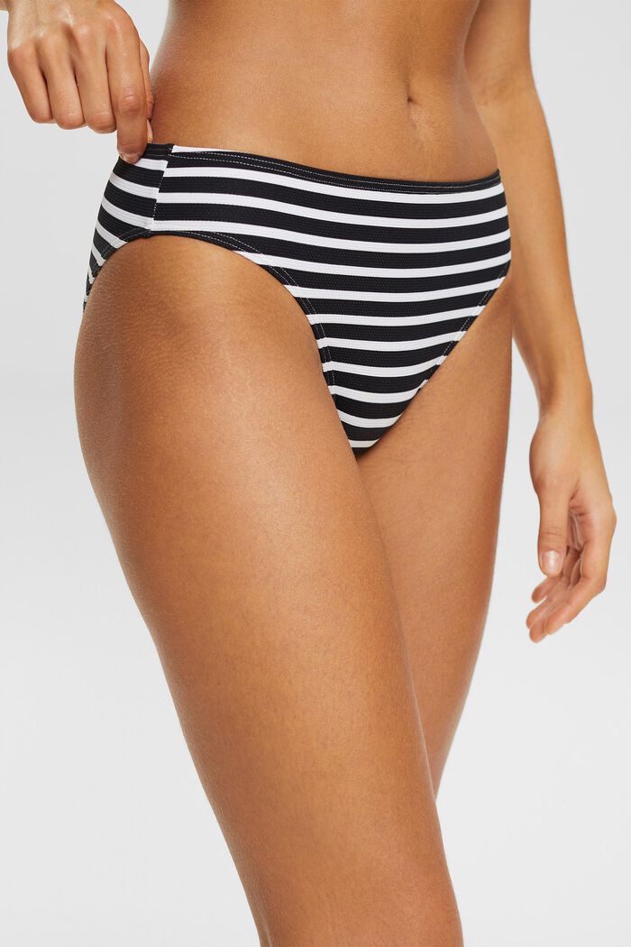 Striped bikini bottoms, BLACK, detail image number 1