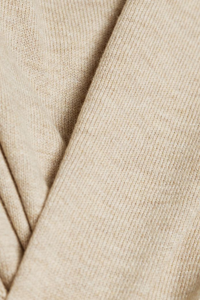 V-neck cardigan made of blended organic cotton, SAND, detail image number 1