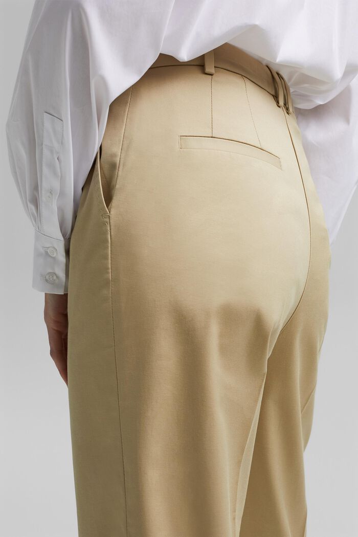 Business chinos made of stretch cotton, SAND, detail image number 5