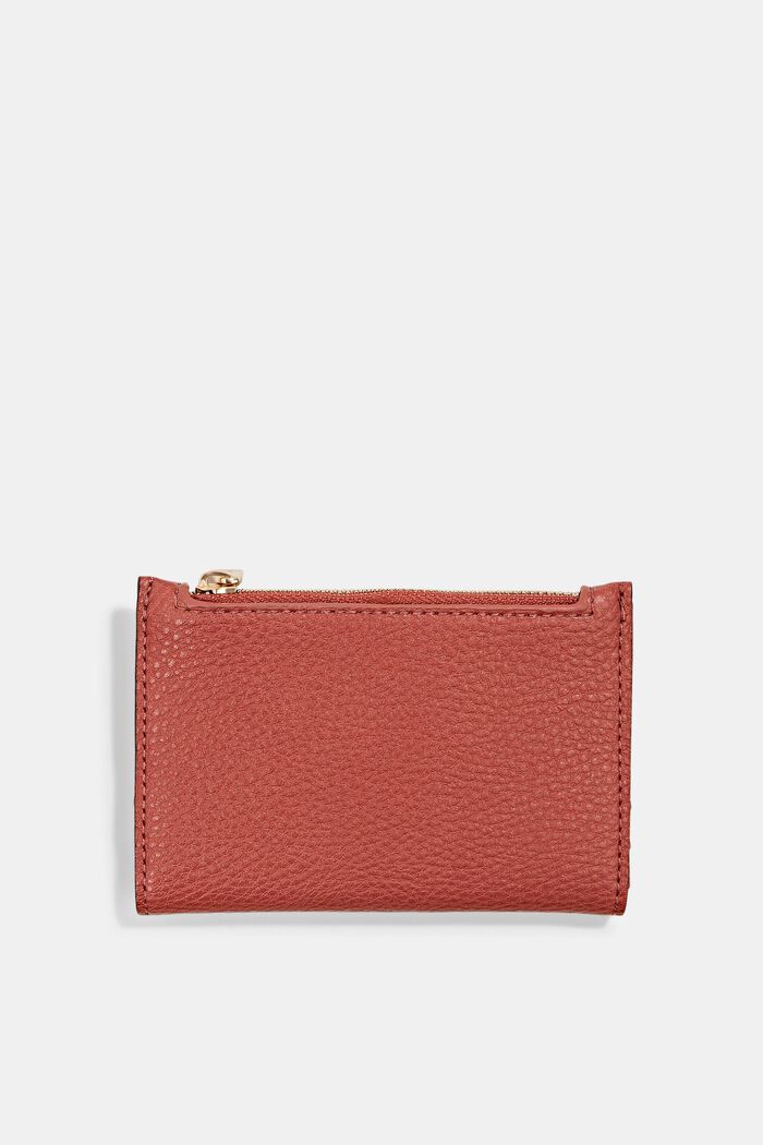 Vegan: small faux leather wallet, CORAL RED, detail image number 2