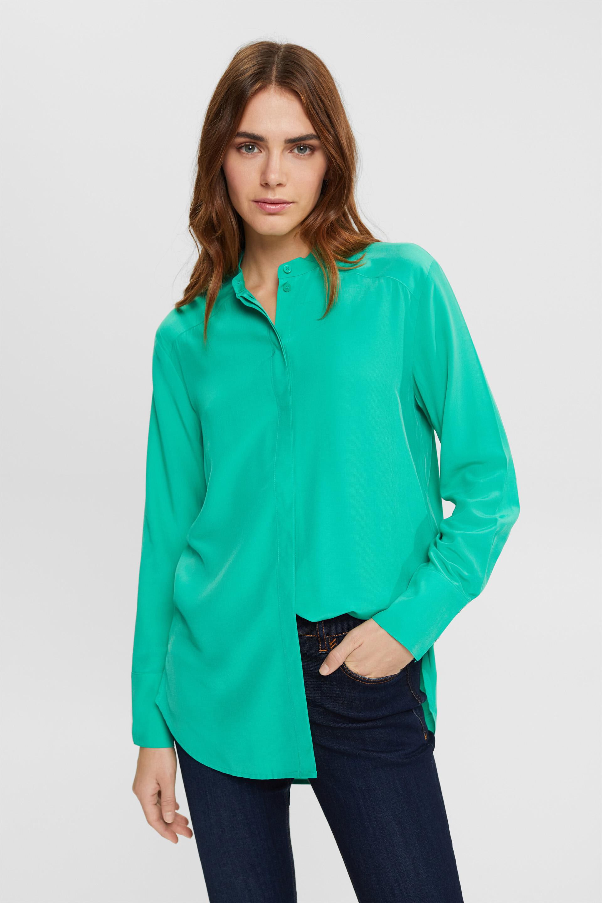 Mode Blouses Oversized blouses Esprit Oversized blouse wit zakelijke stijl 