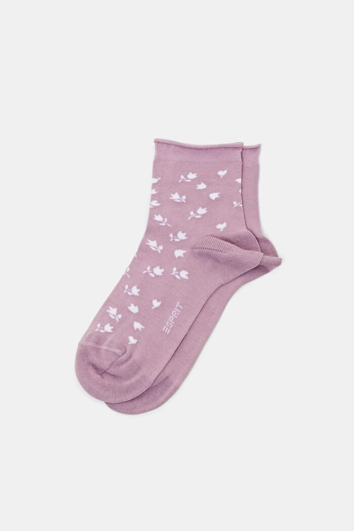 2-pack of socks, organic cotton, MAUVE, overview