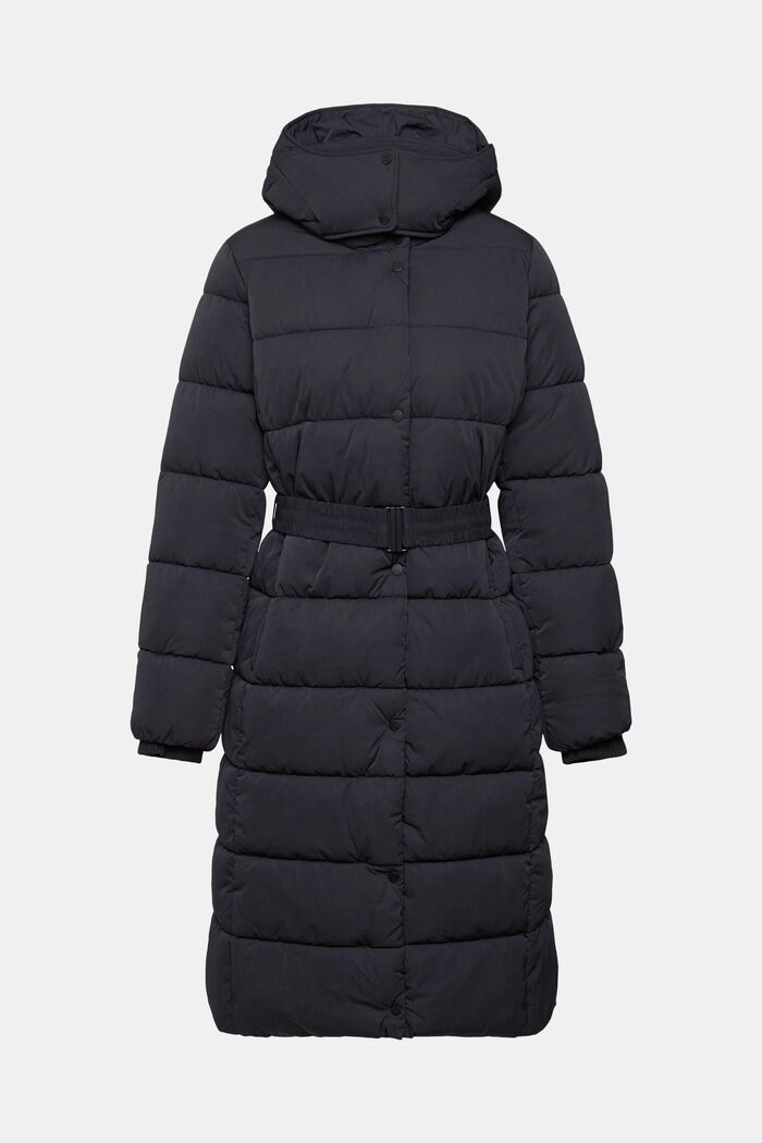 Quilted coat with belt