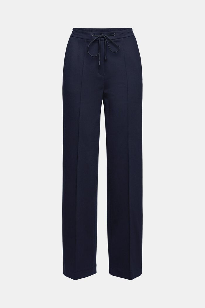 Stretch trousers with a drawstring