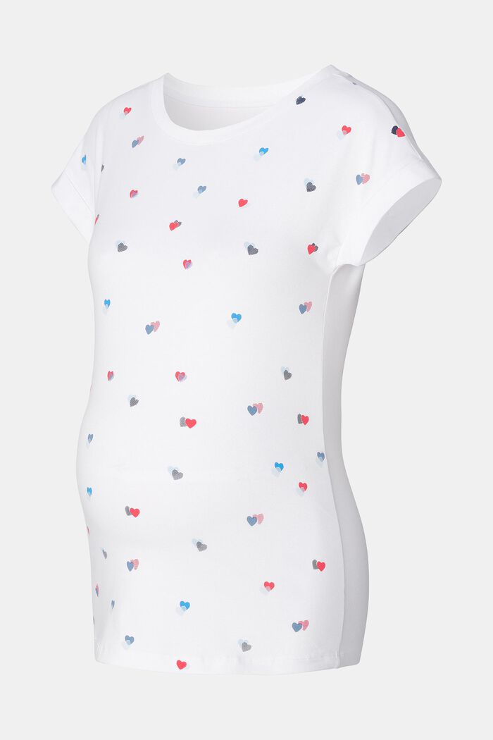 Heart print t-shirt, BRIGHT WHITE, detail image number 4