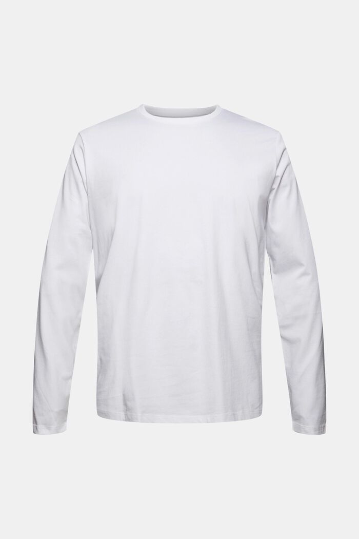 Jersey long sleeve top in 100% organic cotton, WHITE, detail image number 0