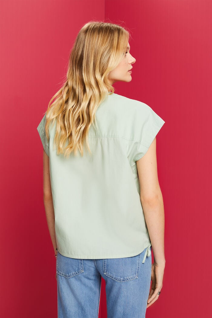 Sleeveless blouse, 100% cotton, CITRUS GREEN, detail image number 3