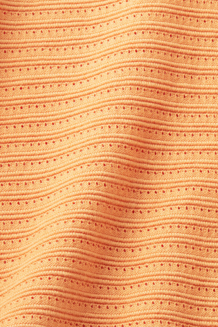 Mixed Knit Striped Sweater, GOLDEN ORANGE, detail image number 4