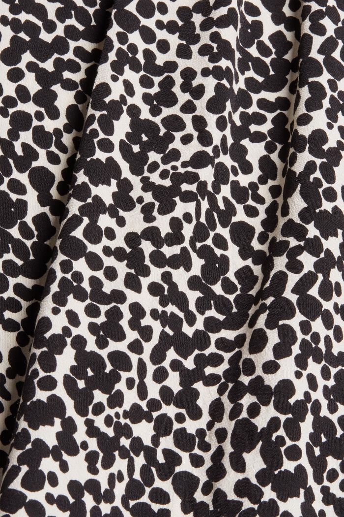 Printed blouse with a pleated stand-up collar, OFF WHITE, detail image number 3