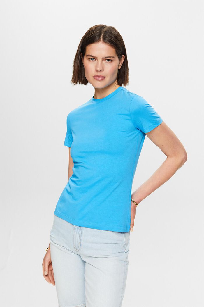 Crewneck T-Shirt, BLUE, detail image number 0