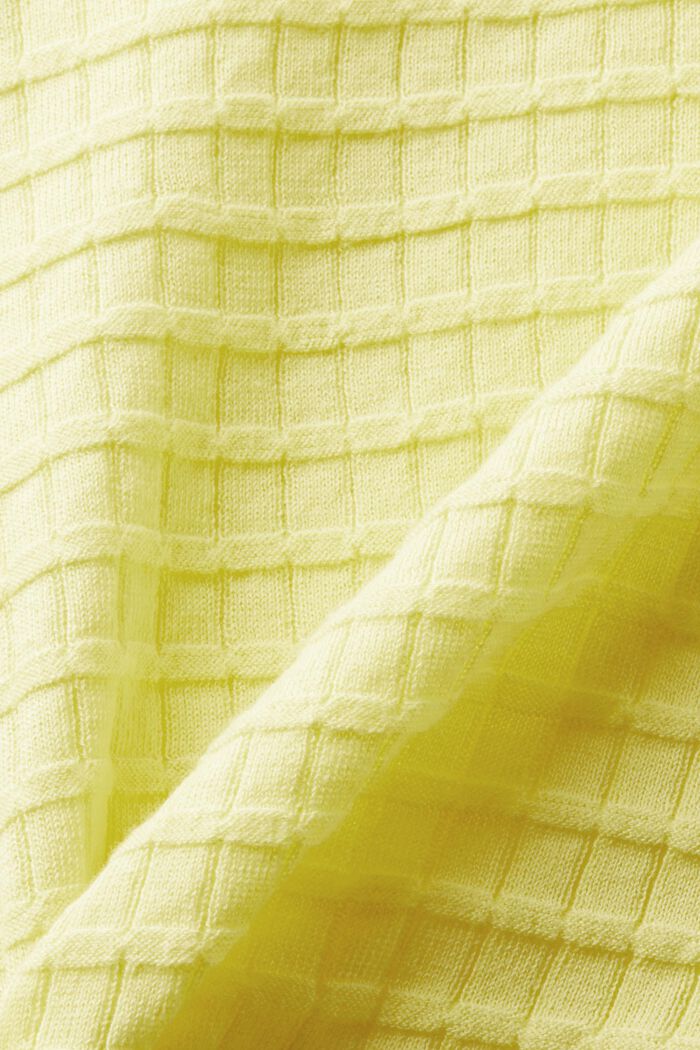 Structured Knit Sweater, PASTEL YELLOW, detail image number 4