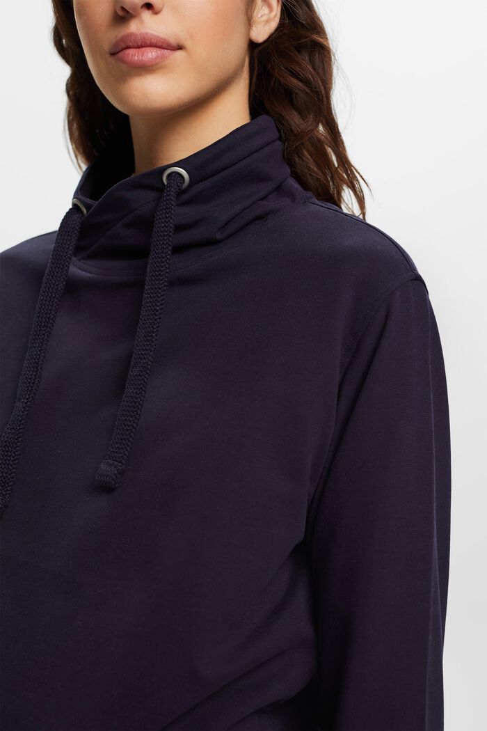 Sweatshirt with drawstring stand-up collar, NAVY, detail image number 2